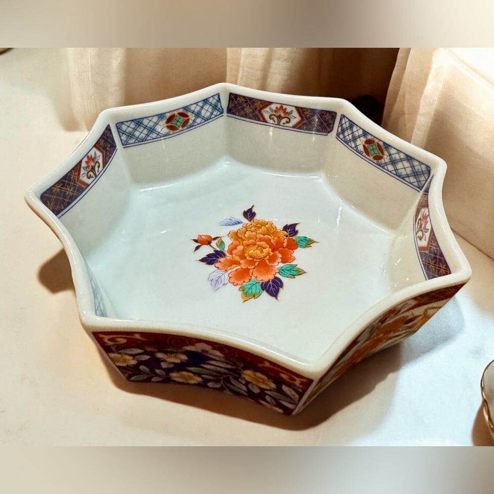 Vintage Gumps Kikun Ceramic Octagonal Bon Bon Coupe - Picture 4 of 12